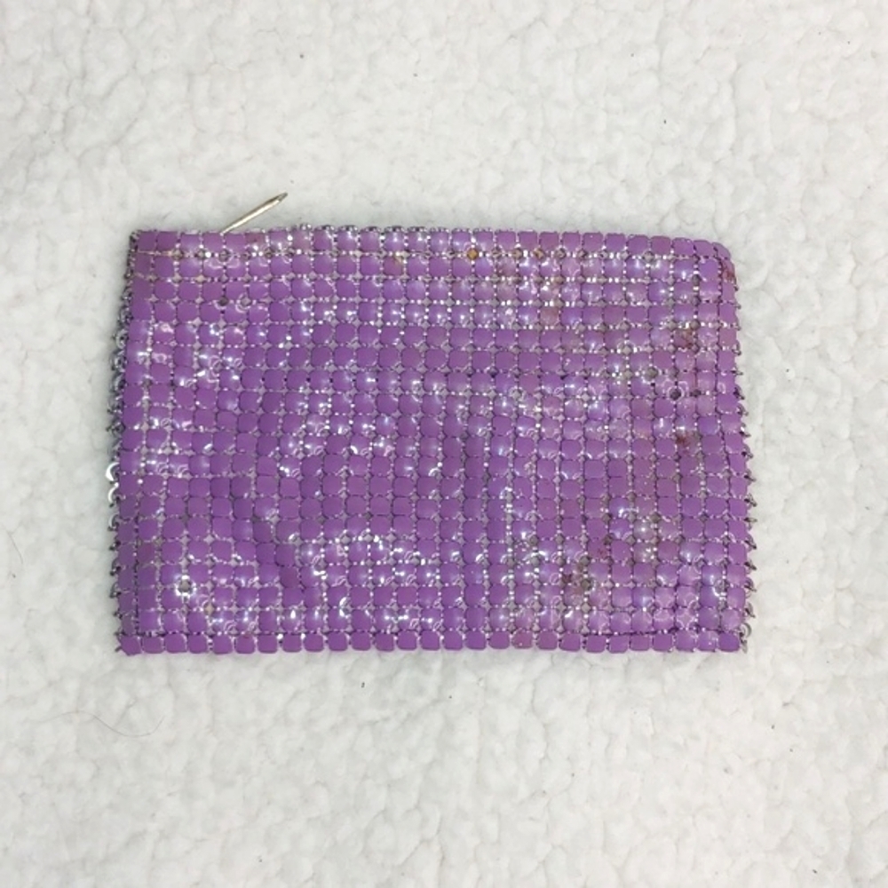 Vintage Coin Purse Purple Metallic